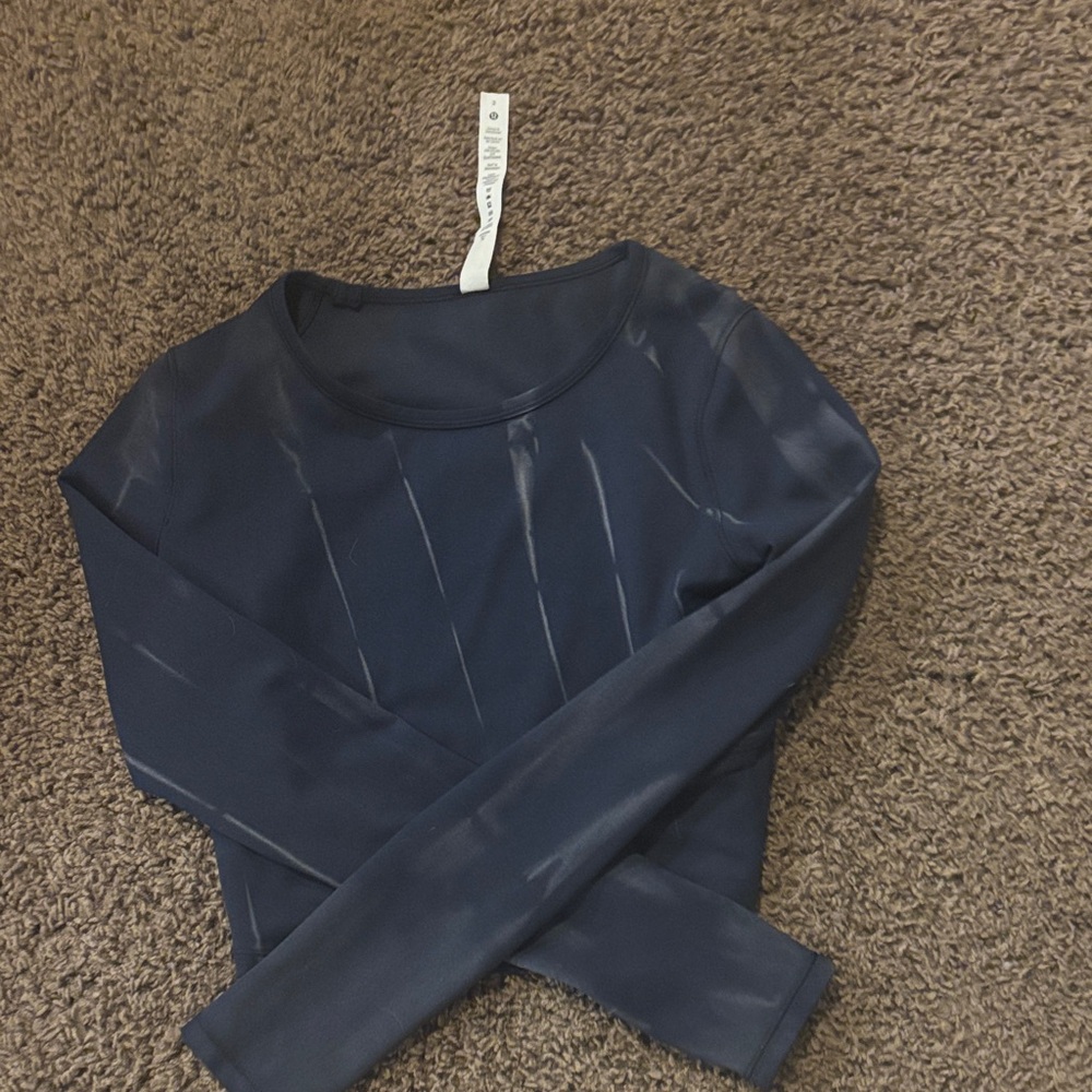 lululemon athletica Navy Long-Sleeve Crop Top
